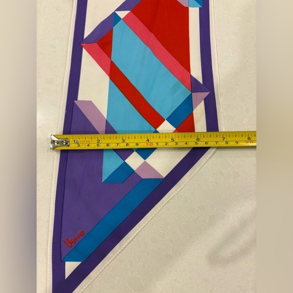 VINTAGE Vera Neumann Geometric Silk Scarf - Picture 6 of 11